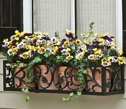 Windowbox 72in. French Quarter Aluminum Window Box Cage Black