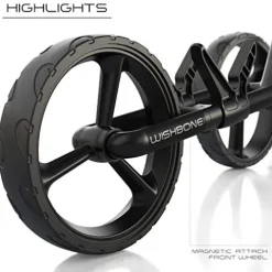 WishboneOne Golf Trolley Push-Pull Cart Megalite 3 Wheel Black