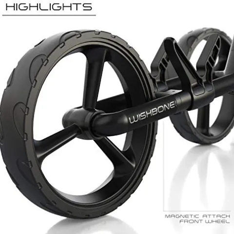 WishboneOne Golf Trolley Push-Pull Cart Megalite 3 Wheel Black