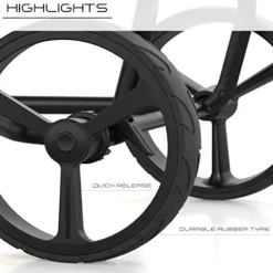 WishboneOne Golf Trolley Push-Pull Cart Megalite 3 Wheel Black