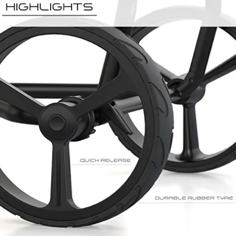 WishboneOne Golf Trolley Push-Pull Cart Megalite 3 Wheel Black