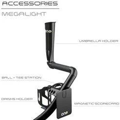 WishboneOne Golf Trolley Push-Pull Cart Megalite 3 Wheel Black