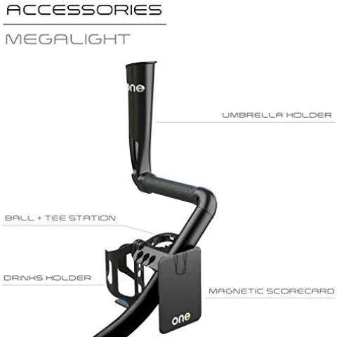 WishboneOne Golf Trolley Push-Pull Cart Megalite 3 Wheel Black