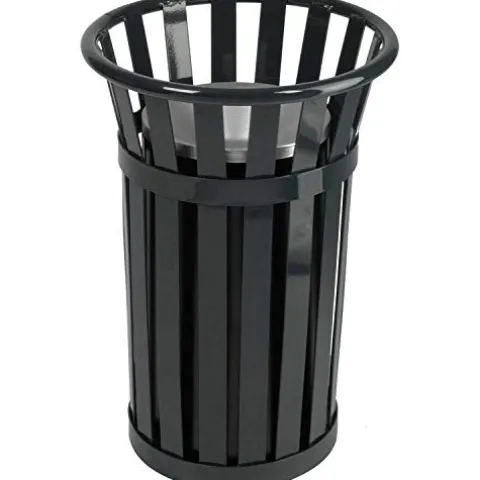 Witt Company M2000-BK Oakley Slatted Steel Ash Urn 17″ Dia. x 26″ H Black