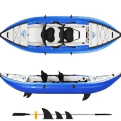 WnewTools 12FT Inflatable 2-Person Touring Boat Set with Paddle & Air Pump