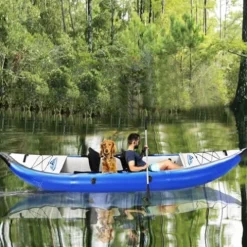 WnewTools 12FT Inflatable 2-Person Touring Boat Set with Paddle & Air Pump