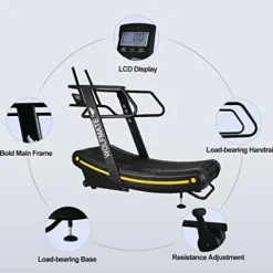 WOLFMATE Fitness Curved Treadmill Air Runner Black