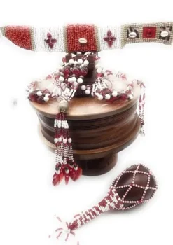 WORLDMARTSHOPPING WMS Shango Set Batea de Madera Decorada Cherry
