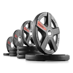 XMark Olympic Curl Bar with Weights 115 lb Set Texas Star Plates Blue