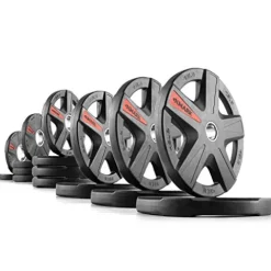 XMark Olympic Weight Set | 275 lb TEXAS STAR Rubber-Coated Bar & Weights