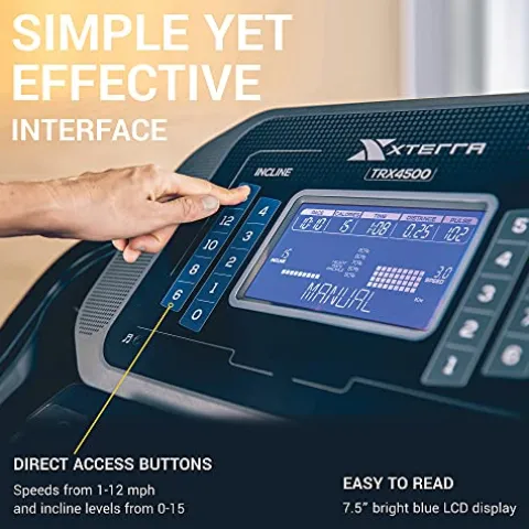 XTERRA Fitness TRX4500 Portable Treadmill Black Silver