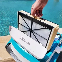 XtremepowerUS Automatic Robotic Pool Cleaner with Extra-Large Filter Basket, White