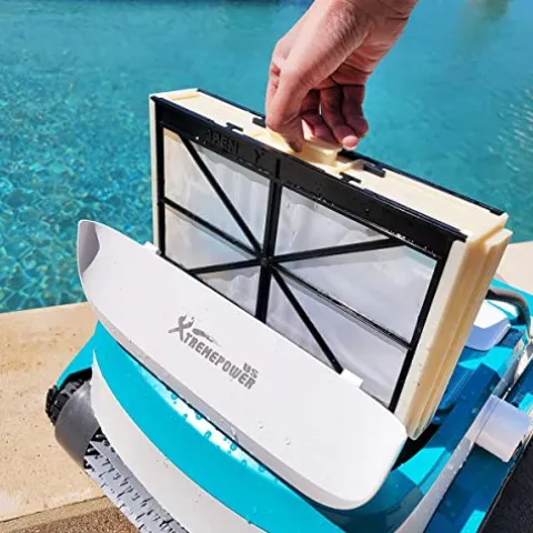XtremepowerUS Automatic Robotic Pool Cleaner with Extra-Large Filter Basket, White