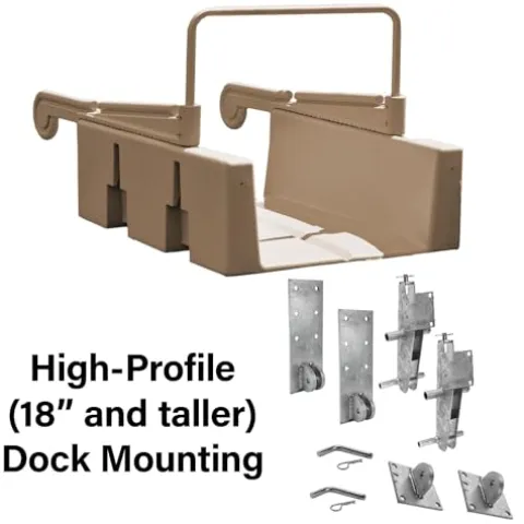 YAKport Kayak Launch Station for High-Profile Floating Docks Tan