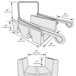YAKport Personal Kayak Launch Station for Low-Profile Floating Docks Gray