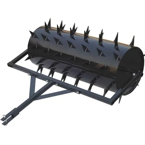 Yard Tuff 48 Inch Wide Drum Spike Aerator with Pin Style Hitch Black