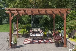 YardCraft 10×12 Pine Pergola Kit Canyon Brown
