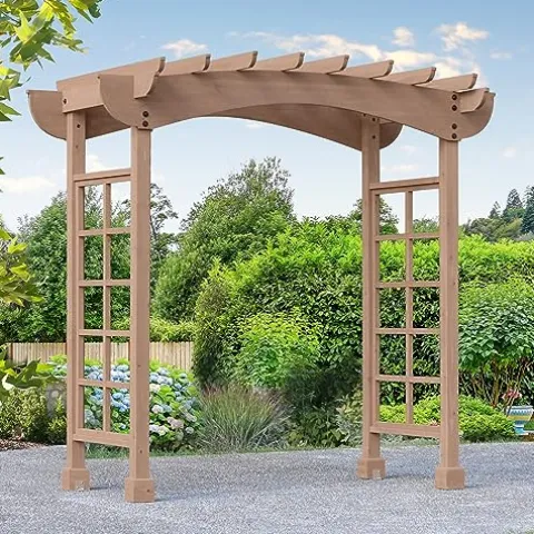 Yardistry Backyard Arbor Large Mocha Brown