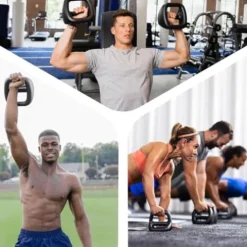 YBell Pro 18 Piece Bundle with Horizontal Rack Black – 3-in-1 Kettlebell, Dumbbell, Push Up Bar