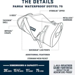 YETI Panga 75 Airtight Waterproof Submersible Duffel Bag King Crab