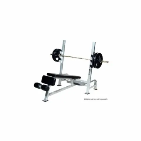 York Barbell 54039 Olympic Decline Bench with Gun Racks White