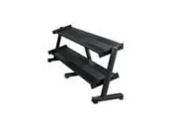 York Barbell 69128 2-Tier Tray Dumbbell Rack Black