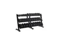 York Barbell 69129 3-Tier Tray Dumbbell Rack Black
