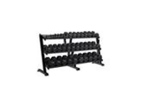 York Barbell 69129 3-Tier Tray Dumbbell Rack Black