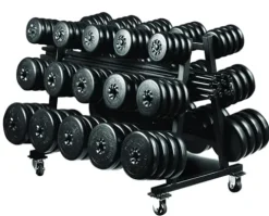 York Barbell Aerobic Weight Set Club Pack with Rack 69034