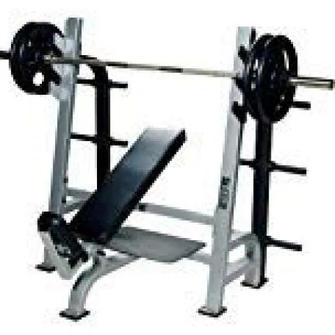 York Barbell Olympic Incline Bench with Gun Racks White