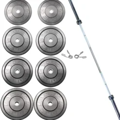 York Barbell Rubber Training Bumper Plate Set Black