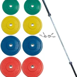 York Barbell Rubber Training Bumper Plate Set Black