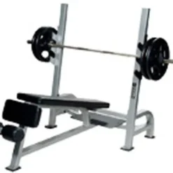 York Barbell ST Olympic Decline Bench with Gun Racks Silver
