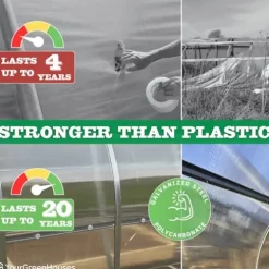 YourGreenHouses Polycarbonate Greenhouse Tunnel Clear 10×26 FT