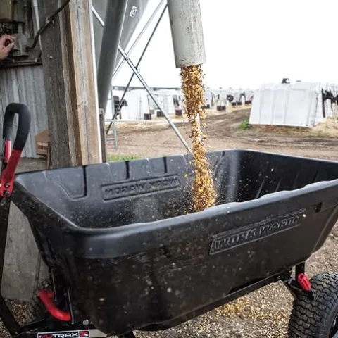 Yutrax Towable Poly Cart WW16P, 16 cu. ft. Capacity, Easy Dump, Black