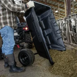 Yutrax Towable Poly Cart WW16P, 16 cu. ft. Capacity, Easy Dump, Black