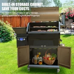 Z GRILLS Pellet Grill Smoker with PID 2.0 Controller, LCD Screen, 2 Meat Probes, 697 sq in Cooking Area, Huge Storage Cabinet, Rain Cover Bronze