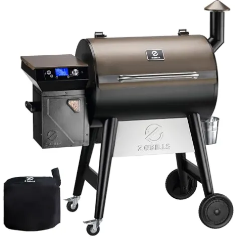 Z GRILLS Wood Pellet Grill Smoker with PID 2.0 Controller, 700 sq in Cooking Area, Meat Probes, Rain Cover Bronze