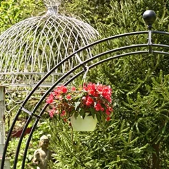 Zaer Ltd. Large Elegant Round Garden Arch Moon Gate Black