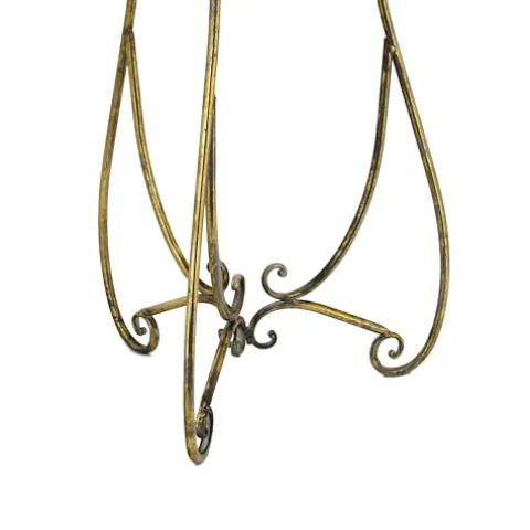 Zaer Ltd. Set of 3 Glass Dome Terrariums with Iron Stands Frosted Gold