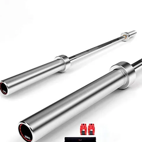 ZHLL 6-Foot /33LB Colored Olympic Bar for Weightlifting and Squatting Six-Foot Eight-Axis Silver