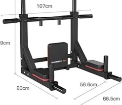 ZHWBAO Home Double Pole Sandbag Shelf Gym Pull-up Adjustable Exercise Equipment Pull-up Bar Black