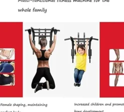 ZHWBAO Home Double Pole Sandbag Shelf Gym Pull-up Adjustable Exercise Equipment Pull-up Bar Black