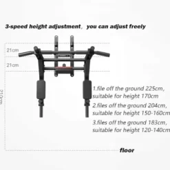 ZHWBAO Home Double Pole Sandbag Shelf Gym Pull-up Adjustable Exercise Equipment Pull-up Bar Black