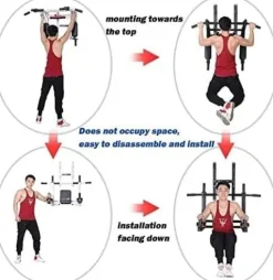 ZHWBAO Home Double Pole Sandbag Shelf Gym Pull-up Adjustable Exercise Equipment Pull-up Bar Black