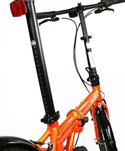 ZiZZO Via 20″ Folding Bike Lightweight Aluminum Frame Shimano 7-Speed Metallic Orange