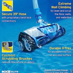 Zodiac MX8 Elite Suction Pool Cleaner with Cyclonic Leaf Canister Blue