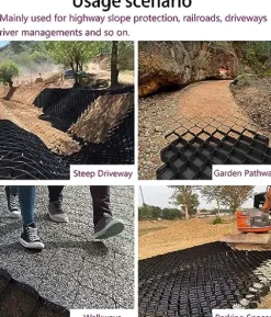 ZoyrA 6x10m Geogrid for Road and Garden Edging H-10cm