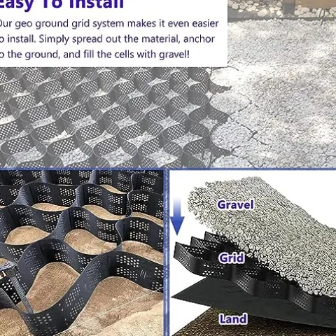 ZoyrA 6x10m Geogrid for Road and Garden Edging H-10cm