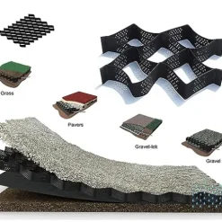 ZoyrA 6x10m Geogrid for Road and Garden Edging H-10cm